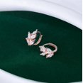 thumbnail image 4 of Solid 925 Sterling Silver CZ Leaf Hoop Earrings Huggie for Women Teens Leaf Cartilage Hoop Earrings Helix Earrings, 4 of 11