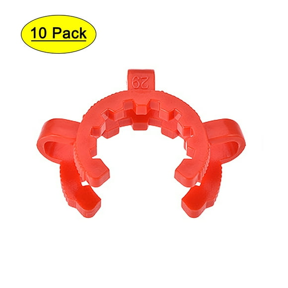 Unique Bargains Lab Joint Clip, Plastic Clamp Mounting Clips for 29/26 or 29/42 Glass Taper Joints Laboratory Connector Red 10Pcs