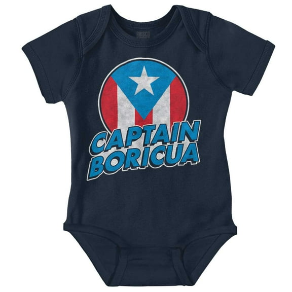 Captain Boricua Puerto Rican America Romper Boys or Girls Infant Baby Brisco Brands NB