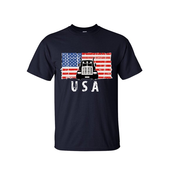 Big and Tall T shirts - American Flag Truck USA Shirts for Men