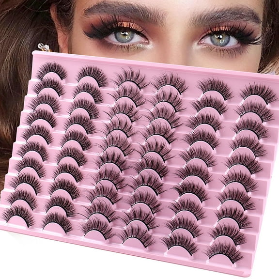 Curly False Eyelashes 30 Pairs Pack - Thick Natural Grafting Effect, Premium Lashes for Daily Makeup & Special Occasions