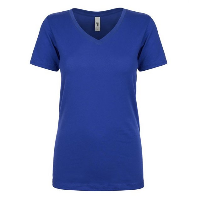 Next Level - Camiseta modelo Ideal con escote de pico para mujer (Azul royal)
