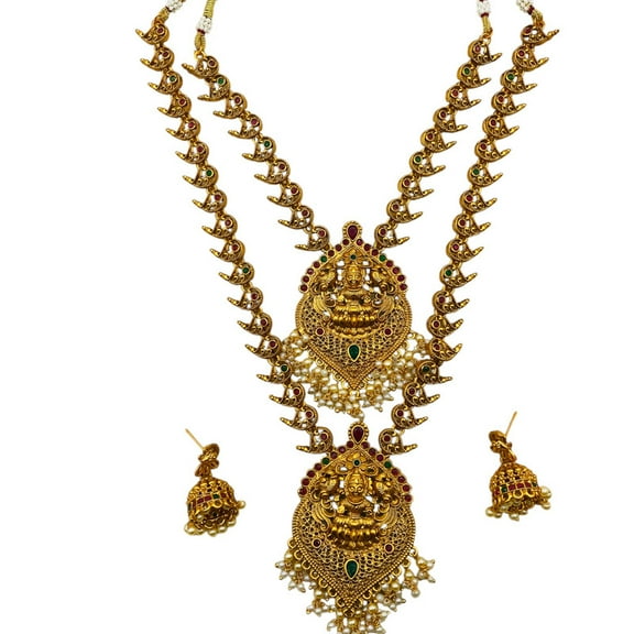 Kajaro Designs Jewels gold-plated bridal necklace set with earrings for women | indian jewelry for weddings