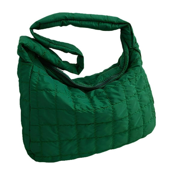 TELOLY Puffy Tote Bag,Versatile Design Quilted Tote Bag for Women,Cloud Pleating Design Puffer Tote Bag,Green