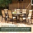 thumbnail image 5 of Hanover Brigantine 7 Pcs Aluminum Outdoor Dining Set with Cast-top Table, Tan, 5 of 14