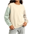 thumbnail image 3 of Bovxnpu Girls Sweatshirts Kids Raglan Sleeve Crew Neck Pullover Tops, 3 of 9
