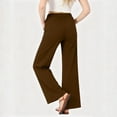 thumbnail image 5 of KIHOUT Women High Waisted Straight Leg Pants with Double Layer 4 Way Stretch Elastic Waistband Side Pockets Solid Color Casual Workwear Trousers, 5 of 5