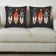 thumbnail image 3 of Set of 2 Decorative Throw Pillow Covers 18x18in - Colorful Kites with Floral Patterns on Dark Background Perfect for Couch Bed and Car, 3 of 8