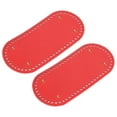 thumbnail image 1 of Unique Bargains Coussin de Fond Ovale pour Sac, Lot de 2 25x12cm Base en Cuir PU Rouge, 1 of 6