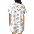 thumbnail image 4 of Womens Pajama Sets With Pocket, Daisy Butterfly Leaf Lounge Sets Short Sleeve Sleepwear PJ Sets for Women, 4 of 6