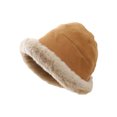 thumbnail image 5 of dianhelloya Winter Bucket Hat Soft Plush Foldable Stylish Thickened Outdoor Warm Windproof Fisherman Hat for Women Black, 5 of 8