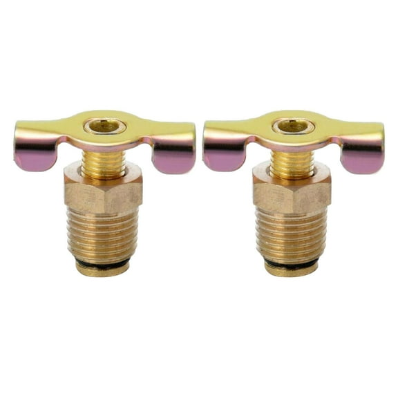 Kuntesetty 2x NPT 1/4" Brass Drain Valve Compressor Air Fittings Petcock Water Drain Valve