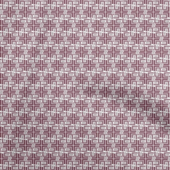 oneOone Cotton Flex Wine Fabric Geometric Sewing Craft Projects Fabric Prints By Yard 40 Inch Wide