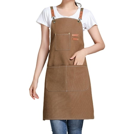 

Hloma Breathable Apron with Pocket Cotton Reinforced Stitching Cooking Bib for Home