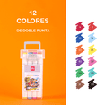 thumbnail image 3 of Plumones Doble Punta Alcohol Marcadores Deli 12pza, 3 of 7