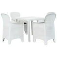 thumbnail image 1 of vidaXL 5 Piece Outdoor Dining Set Plastic White Rattan Look, 1 of 5