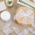 thumbnail image 4 of 1 Rolls 50 Yards 2 Inch White Organza Ribbon Sheer Thin Chiffon Trim Simple Decorative Tulle with Spool Fabric Ribbons for DIY Sewing Making Wedding Bouquets Decor Invitations DIY Craft Supply, 4 of 9