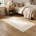 thumbnail image 2 of ODIKA 5'x7' Ultra-Soft Area Rug, Dining Contemporary Beige Greek Key Border Abstract Geometric None Washable, Bare feet friendly, Silk-Touch for Bedroom Home office, 2 of 7