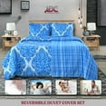 thumbnail image 5 of Lux Decor Collection Duvet Cover, 3 Pc King Duvet Cover Set with Zipper, Microfiber Comforter Cover with Matching Pillow Shams (King/California King, Medallions Blue), 5 of 7