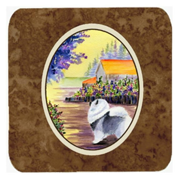 Keeshond Foam Coasters - Set Of 4, 3.5 x 3.5 In.