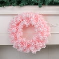 thumbnail image 2 of EWASWON Christmas Cherry Blossom Pink Artificial Christmas Wreath, 16 Inch with Ornament Balls - Indoor Outdoor Front Door Holiday Decoration, 2 of 8