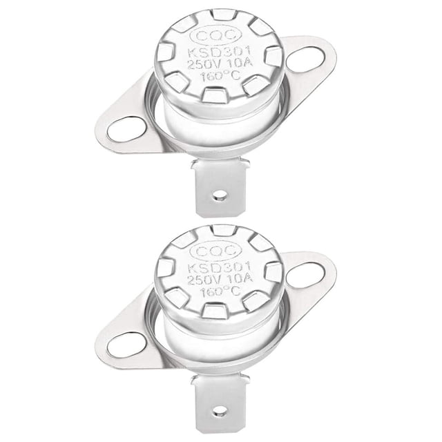 MesaSe 2 Pcs KSD301 Thermostat 160°C/320°F Température du Disque à Enclenchement Normalement Fermée