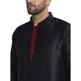 thumbnail image 4 of eloria Solid Dupion Silk Indian Stylish Traditional Men's Kurta With Dhoti Dress Party Wear Set, 4 of 6