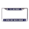 thumbnail image 1 of Cadre de Plaque d'Immatriculation Chromée Chef Maître Sergent Retraité de l'Armée de l'Air Américaine, 1 of 1