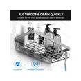 thumbnail image 2 of Moforoco 5 Pack  ,3 Shower Racks With Soap Holder And Toothbrush Holder,Adhesive Shower Shelves Storage Organizer, No Drilling Rustproof Stainless Steel ,Black Bathroom Shelf, 2 of 11