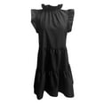 thumbnail image 4 of Robe d'Été pour Femmes Aguichant Robe d'Été Unie Mode Décontractée Col Montant Sans Manches Col Rond Robe d'Été pour Femmes avec Manches Sandales Taille 8, 4 of 4