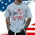 thumbnail image 2 of Icvfdpl Male Independence Day Print Short Sleeve Crew Neck T Shirt Fashion Trend Bottoming Shirt, 2 of 4