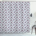 thumbnail image 1 of Nature Shower Curtain, Floral Patterns with Butterflies and Peony Flowers Spring Art, Fabric Bathroom Set with Hooks, 69W X 70L Inches, Blue Grey Pale Fuchsia, by Ambesonne, 1 of 3
