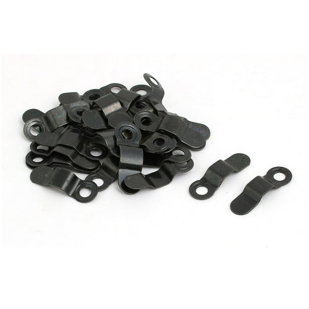 30 piezas de marco de foto de metal de 23 mm x 7.5 mm con botón de arco negro y tornillos