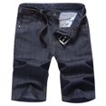 thumbnail image 3 of PEZHADA Elastic Waist Jeans for Men Mens Ripped Trunks Stretchy Washed Jeans Trunks Cut-Off Classic Biker Jeans Trunks, 3 of 7