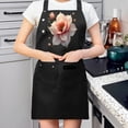 thumbnail image 2 of 2 Pack Adjustable Bib Apron with Floral Design - Black Kitchen Chef Apron for Men & Women 2 Pockets Perfect for Cooking & Baking, 2 of 6