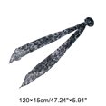 thumbnail image 4 of Unique Bargains 1 Pc Scarf Leopard Pattern Rose Neck Scarf Gray White, 4 of 5