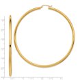 thumbnail image 3 of 14K Yellow Gold Lightweight 3mm Polished Hoop Earrings, 3 of 7