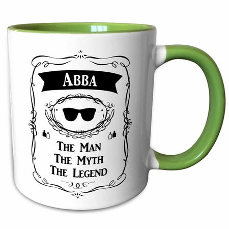 

3dRose Abba - The Man The Myth The Legend - Aba dad or father in Hebrew - Two Tone Green Mug 11-ounce
