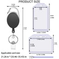 thumbnail image 3 of MRSXXNTY 6 Pack ID Badge Holder with Clip Badge Reels Retractable Heavy Duty Clear Id Card Vertical Lanyard Holder with Carabiner Badge Reel with 21.6 inches Pull Cord, 3 of 7