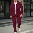 thumbnail image 2 of Men's Tracksuits 2 Piece Sets Outfits For Men Casual Athletic Sweatsuit Full Zip Pullover Long Sleeve Running Sport Outfits Jogging Tracksuit Mens, 2 of 5