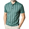 thumbnail image 2 of Tdoqot Mens Graphic Polo Shirts with Snaps- Short Sleeve Casual Fashion Classical Business Shirts Green Size M, 2 of 5