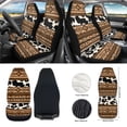 thumbnail image 2 of Renewold American Tribal Cow Print 12 Pack Front Car Seat Covers Set, with Steering Wheel Cover Seat Belt Cover Armrest Pad Trash Bag Mount Phone Holder Rearview Mirror Cover Cup Holder Key Chain, 2 of 7
