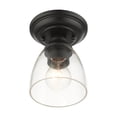 thumbnail image 7 of Livex Lighting Montgomery 1-Light Metal & Glass Flush Mount in Black, 7 of 7
