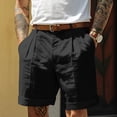 thumbnail image 1 of toraway Male Summer Casual Solid Short Pant Button Short Trouser Pant Pocket Short Fashion Short XXL, 1 of 3