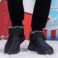thumbnail image 6 of YOURDIARY Men Women Snow Boots Winter Warm Outdoor Waterproof Hiking Ankle Boots Slip-ons Black, 6 of 7