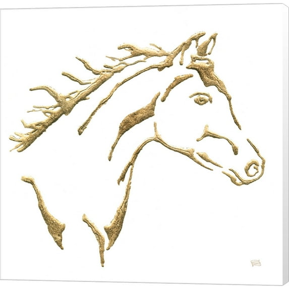 Great Art Now Gilded Filly on White by Chris Paschke Canvas Wall Art