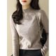 thumbnail image 5 of Suéteres de punto de cuello alto para mujer, jerséis básicos de imprimación, suéter suave y cálido, moda de otoño e invierno, 2024, 5 of 5