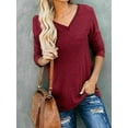 thumbnail image 1 of YouLoveIt Womens Long Sleeve V Neck T Shirts Basic Tee Tops Casual Loose Blouses T Shirts Plain Tee Shirts, 1 of 2