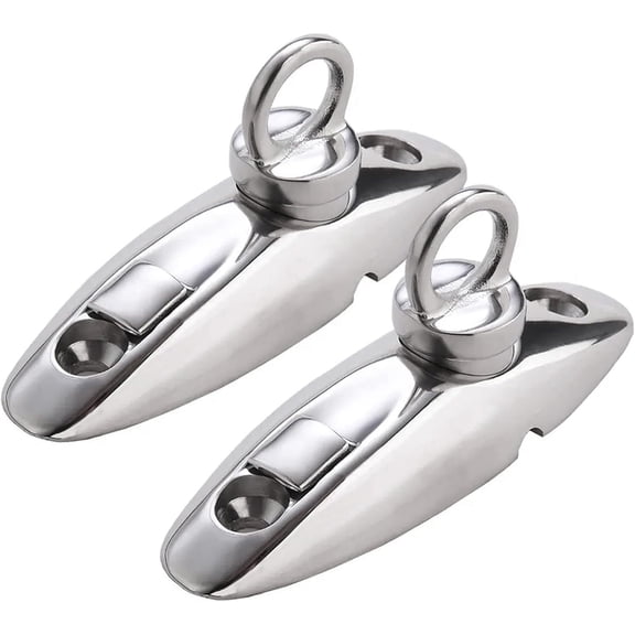 IULAVP 2 Pcs Quick Release Fender Hangers Marine Fender Holder 316 Stainless Steel Fender Hanger Set,Pontoon Rail Fender Hanger Boat Rail Fender Hangers, Top Deck Hinge,Swivel Side Mount Hinge