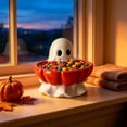 thumbnail image 4 of YIKA Ghost Ceramic Candy Bowl 5.71 Inch, Halloween Decoration Tabletop Storage Figurine, Pumpkin Shape Treat Holder for Fall Harvest Thanksgiving Party Desktop Mantel Home Decor, 4 of 9